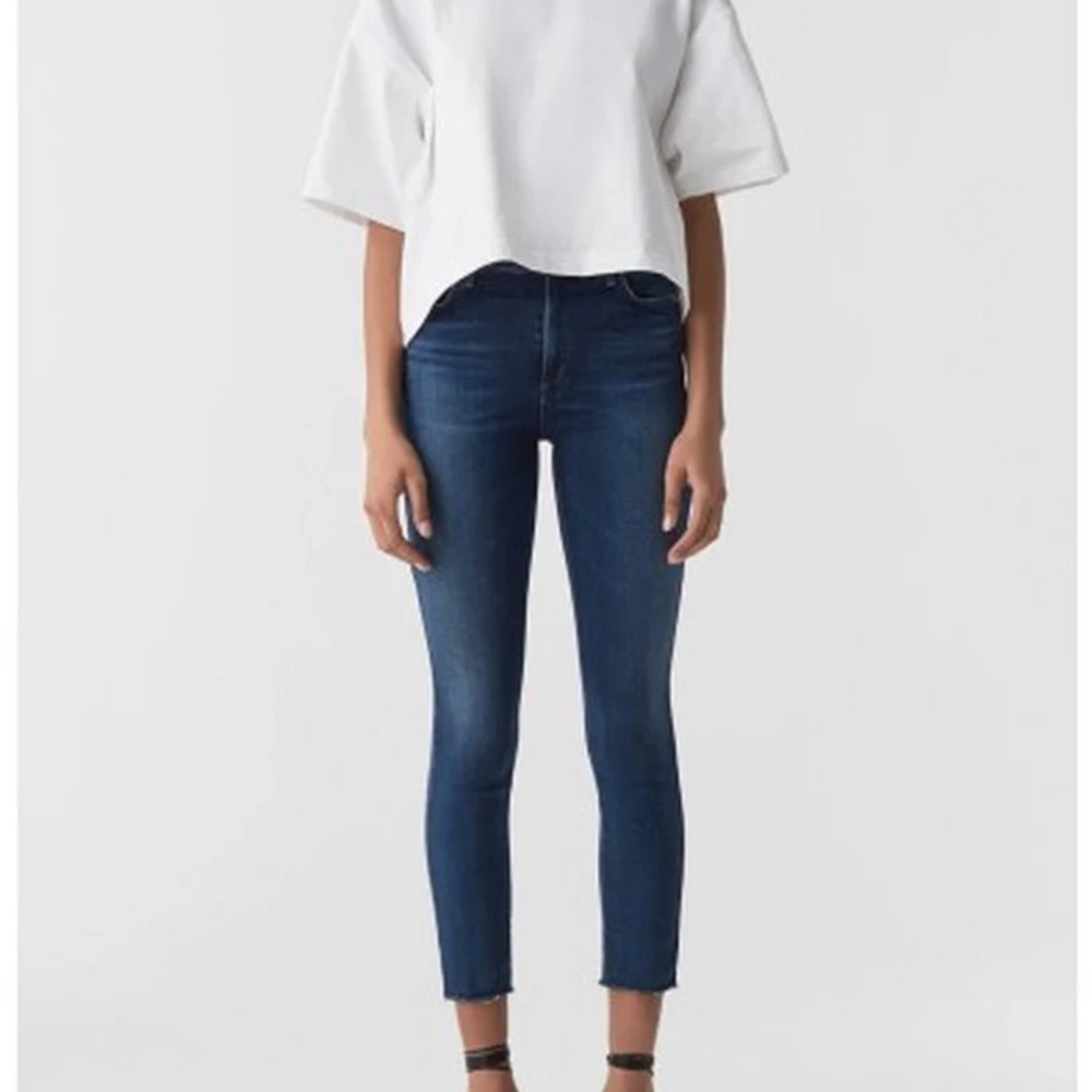 AGOLDE Sophie High Rise Crop Skinny Jean With Raw Hem Claremont Wash size 27